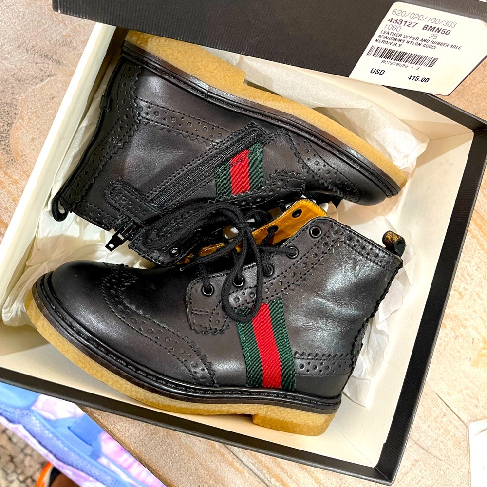 - Kids Gucci black dress boots